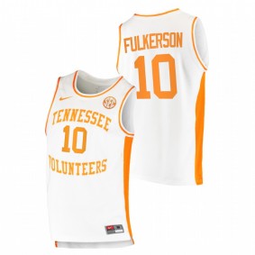 Men Tennessee Volunteers 2021 #10 White John Fulkerson College Basketball Replica Jersey