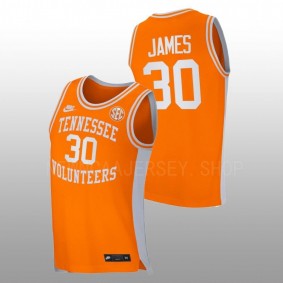 Josiah-Jordan James #30 Orange Tennessee Volunteers 2022-23 Replica Retro Basketball Jersey