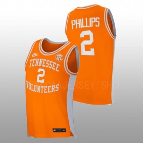 Julian Phillips #2 Orange Tennessee Volunteers 2022-23 Replica Retro Basketball Jersey