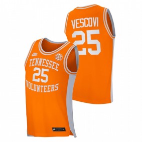 Men Tennessee Volunteers 2021 #25 Orange Santiago Vescovi College Basketball Retro Jersey