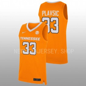 Tennessee Volunteers Uros Plavsic 2022-23 Orange Replica Basketball Men Jersey