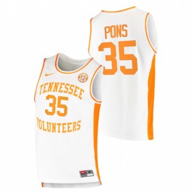 Men Tennessee Volunteers 2021 #35 White Yves Pons College Basketball Replica Jersey