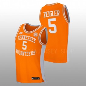 Zakai Zeigler #5 Orange Tennessee Volunteers 2022-23 Replica Retro Basketball Jersey