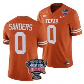 Men's Ja'Tavion Sanders Texas Longhorns 2024 Sugar Bowl Orange #0 College Football Playoff Jersey