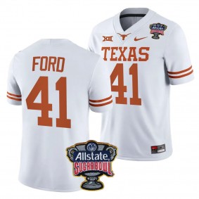 Texas Longhorns Jaylan Ford 2024 Sugar Bowl #41 White College Football Playoff Jersey Men's