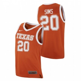 Jericho Sims Texas Longhorns 2020-21 Orange Replica College Basketball Jersey