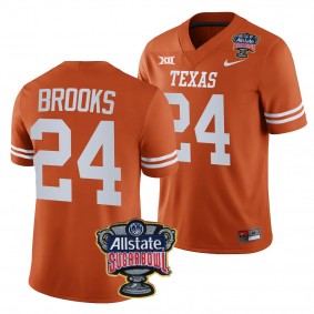 Men's Jonathon Brooks Texas Longhorns 2024 Sugar Bowl Orange #24 College Football Playoff Jersey