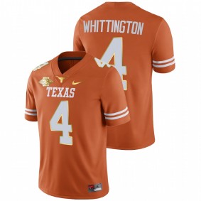 Men Texas Longhorns Jordan Whittington #4 Orange 2021 Red River Showdown Golden Patch Jersey