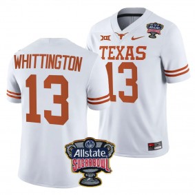 Texas Longhorns Jordan Whittington 2024 Sugar Bowl #13 White College Football Playoff Jersey Men's