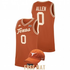 Timmy Allen #0 Orange Texas Longhorns 2021-22 Throwback College Basketball Jersey