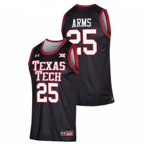 Texas Tech Red Raiders Adonis Arms 2022 Black College Basketball Men Jersey