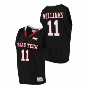 Bryson Williams #11 Black Texas Tech Red Raiders 2022 Throwback College Basketball Jersey