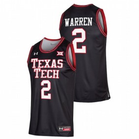 Texas Tech Red Raiders Davion Warren 2022 Black College Basketball Men Jersey