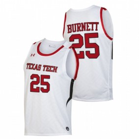 Men Texas Tech Red Raiders 2020-21 #25 White Nimari Burnett Basketball Replica Jersey