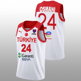 Turkey Ercan Osmani White FIBA EuroBasket 2022 Home Men Jersey