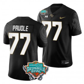 UCF Knights Lokahi Pauole 2023 Gasparilla Bowl #77 Black Football Jersey Men's