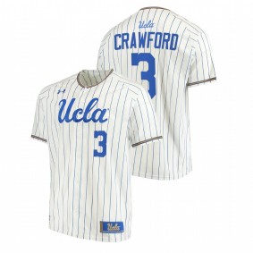 UCLA Bruins #3 Brandon Crawford College Baseball White Jersey Stripes Men