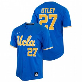 UCLA Bruins #27 Chase Utley College Baseball Royal Jersey Full-Button Men