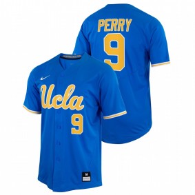 UCLA Bruins #9 Darius Perry College Baseball Royal Jersey Full-Button Men