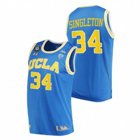 Men UCLA Bruins #34 Blue David Singleton PAC-12 2021 March Madness Final Four Jersey