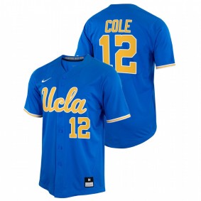 UCLA Bruins #12 Gerrit Cole College Baseball Royal Jersey Full-Button Men