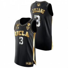 Men UCLA Bruins #3 Black Johnny Juzang Golden Authentic 2021 March Madness Final Four Jersey