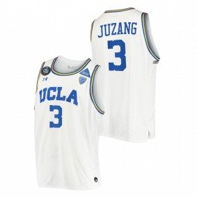 Men UCLA Bruins #3 White Johnny Juzang JRW 2021 March Madness Final Four Jersey