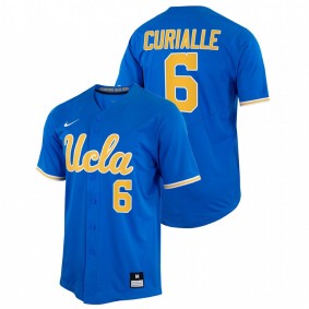 UCLA Bruins #6 Michael Curialle College Baseball Royal Jersey Full-Button Men