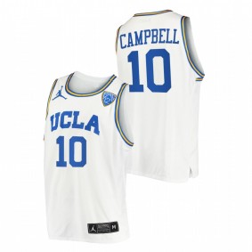 Men UCLA Bruins Tyger Campbell #10 White College Basketball Jersey