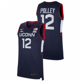 Tyler Polley #12 Navy UConn Huskies 2021-22 BLM College Basketball Jersey