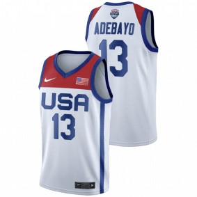 USA Basketball Bam Adebayo White 2021 Tokyo Olympics Home Jersey