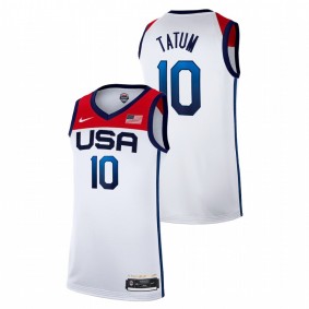 USA Basketball Jayson Tatum White Tokyo Olympics 2021 Home Jersey