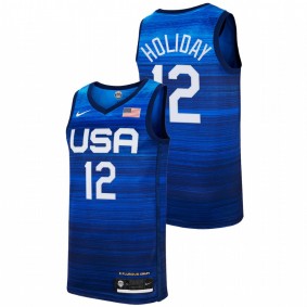 USA Basketball Jrue Holiday Blue Tokyo Olympics 2021 Away Jersey