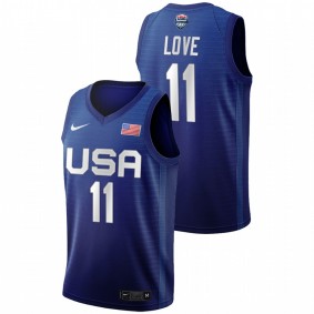 USA Basketball Kevin Love Blue 2021 Tokyo Olympics Away Jersey