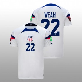 Timothy Weah USA Soccer 2022 FIFA World Cup White Home Men Jersey