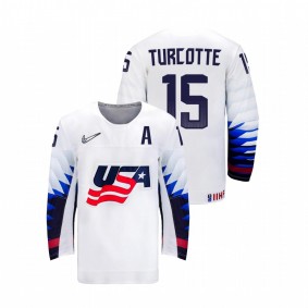 Men USA Team Alex Turcotte #15 White 2021 IIHF World Junior Championship Home Jersey