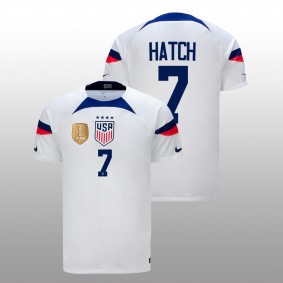 Ashley Hatch USA Women's Soccer FIFA Badge White Home Men Jersey