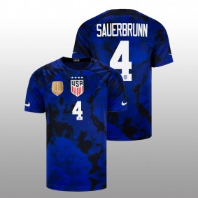 Becky Sauerbrunn USA Women's Soccer FIFA Badge Blue Away Men Jersey