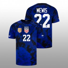 Kristie Mewis USA Women's Soccer FIFA Badge Blue Away Men Jersey