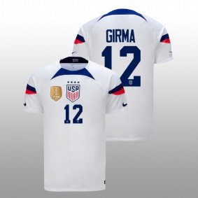 Naomi Girma USA Women's Soccer FIFA Badge White Home Men Jersey