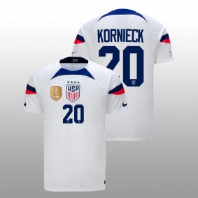 Taylor Kornieck USA Women's Soccer FIFA Badge White Home Men Jersey