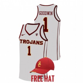 USC Trojans Chevez Goodwin 2021-22 White College Basketball Free Hat Men Jersey