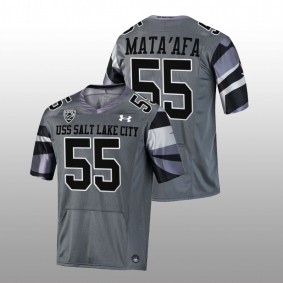 Andrew Mata'afa Utah Utes USS Salt Lake City Grey Football #55 Jersey