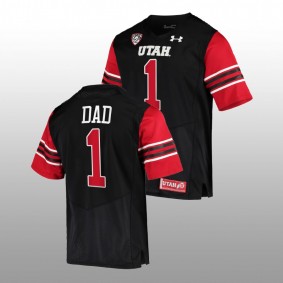 2022 Fathers Day Gift Utah Utes Greatest Dad Black Men Jersey #1