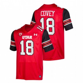 Britain Covey Utah Utes 2021-22 Red College Football Replica #18 Jersey