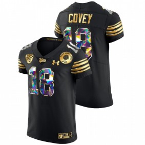 Britain Covey #18 Black Utah Utes Golden Diamond Edition 2022 Rose Bowl Jersey