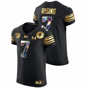 Cameron Rising #7 Black Utah Utes Golden Diamond Edition 2022 Rose Bowl Jersey