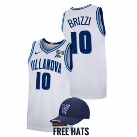 Villanova Wildcats Angelo Brizzi 2021-22 White Home Elite Basketball Men Jersey