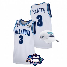 Villanova Wildcats Brandon Slater White 2022 March Madness Final Four Basketball Men Jersey