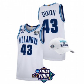 Villanova Wildcats Eric Dixon White 2022 March Madness Final Four Basketball Men Jersey